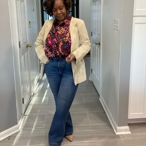 Ann Taylor Paisley Collared Shirt in Plum Rose - Size XL (EUC)